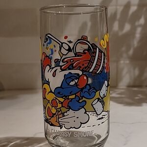 Clumsy Smurf Glass Tumbler